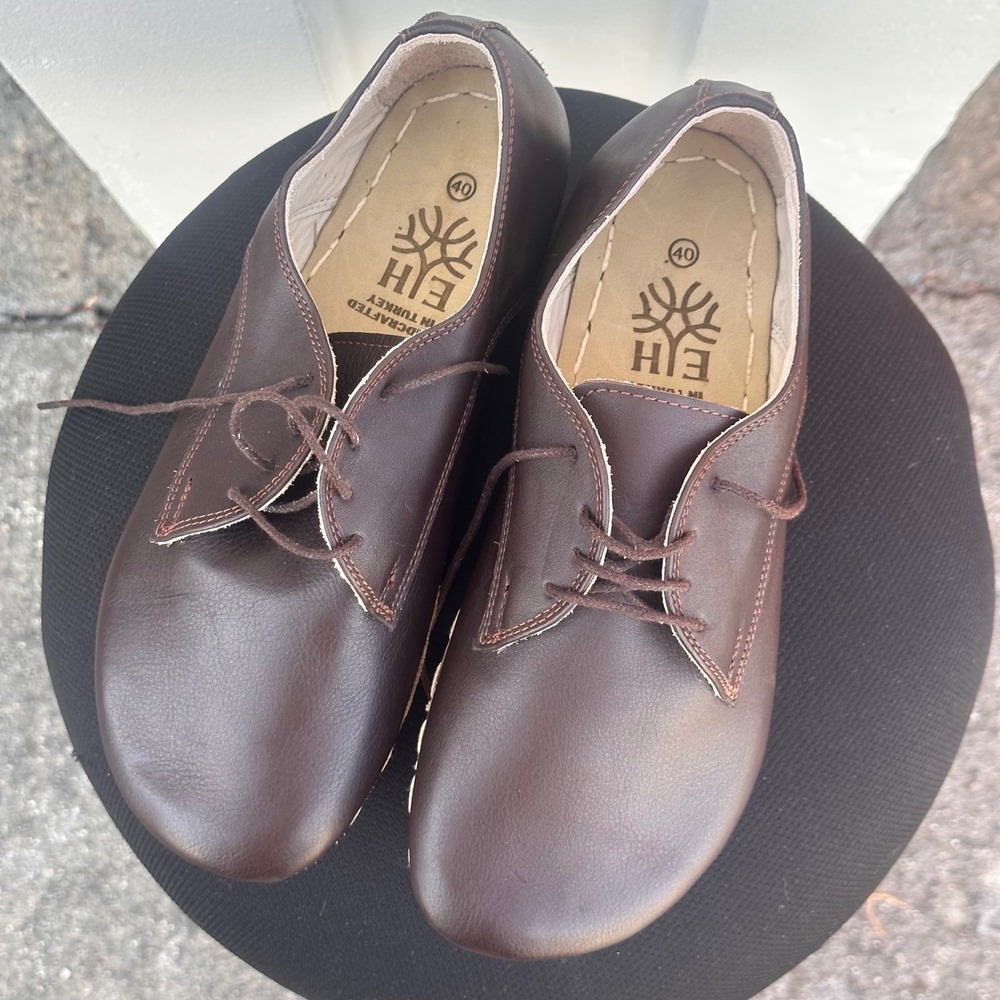 EH Earthing Harmony Leather Grounding Barefoot Shoes EU 40 Brown Minimalist